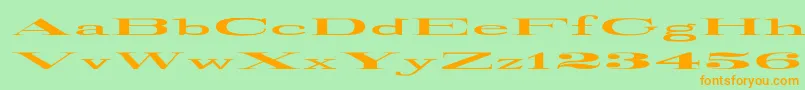 RailroadRoman1916UltraExpanded-Schriftart – Orangefarbene Schriften auf grünem Hintergrund