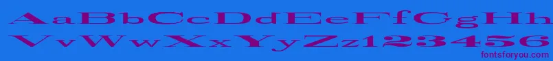 RailroadRoman1916UltraExpanded Font – Purple Fonts on Blue Background