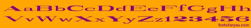 RailroadRoman1916UltraExpanded Font – Purple Fonts on Orange Background