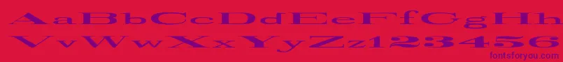 RailroadRoman1916UltraExpanded Font – Purple Fonts on Red Background