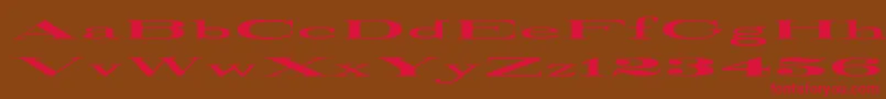 RailroadRoman1916UltraExpanded Font – Red Fonts on Brown Background