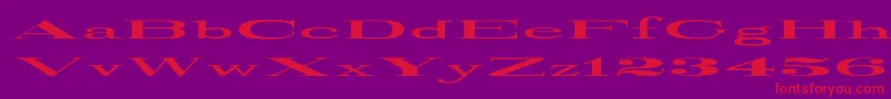 RailroadRoman1916UltraExpanded Font – Red Fonts on Purple Background