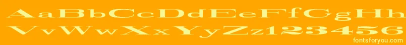 RailroadRoman1916UltraExpanded Font – Yellow Fonts on Orange Background