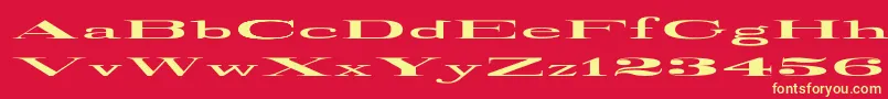 RailroadRoman1916UltraExpanded Font – Yellow Fonts on Red Background