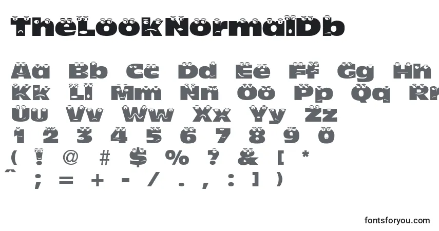 Czcionka TheLookNormalDb – alfabet, cyfry, specjalne znaki