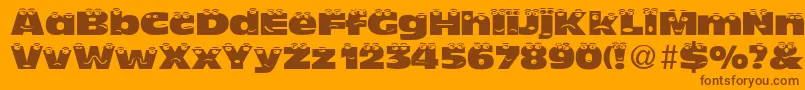 Weitere Informationen zur TheLookNormalDb-Schriftart TheLookNormalDb-Schriftart – Braune Schriften auf orangefarbenem Hintergrund