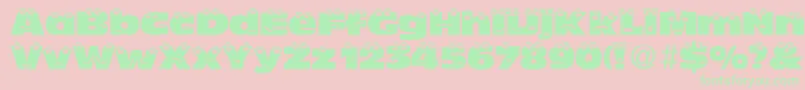 フォントTheLookNormalDb – ピンクの背景に緑の文字