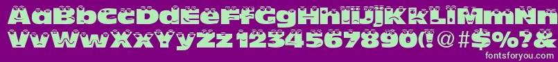 TheLookNormalDb Font – Green Fonts on Purple Background