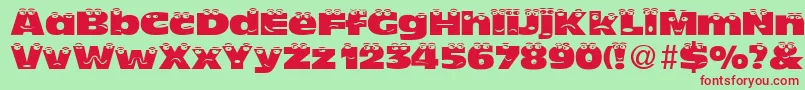 TheLookNormalDb Font – Red Fonts on Green Background