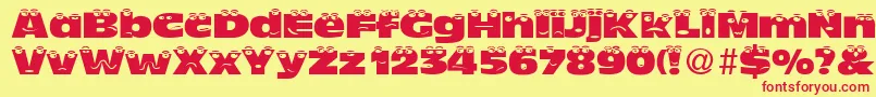 TheLookNormalDb-Schriftart – Rote Schriften auf gelbem Hintergrund