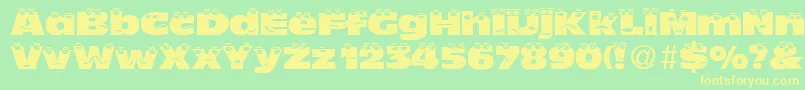 TheLookNormalDb Font – Yellow Fonts on Green Background