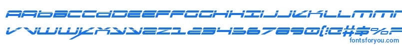 Więcej informacji o czcionce OramacLaserItalic Czcionka OramacLaserItalic – niebieskie czcionki