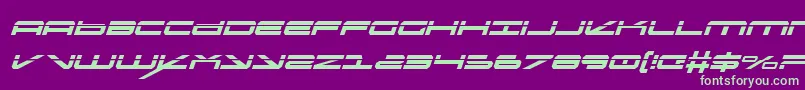 OramacLaserItalic Font – Green Fonts on Purple Background