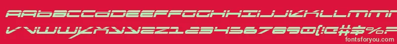 OramacLaserItalic Font – Green Fonts on Red Background