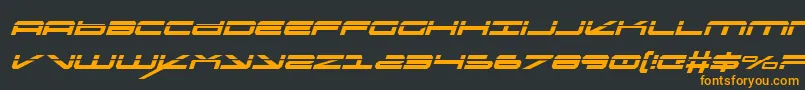 OramacLaserItalic Font – Orange Fonts on Black Background