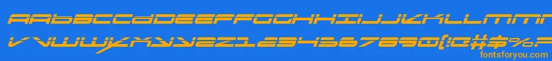 OramacLaserItalic Font – Orange Fonts on Blue Background
