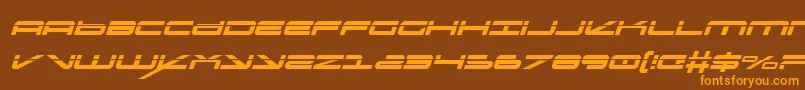 OramacLaserItalic Font – Orange Fonts on Brown Background
