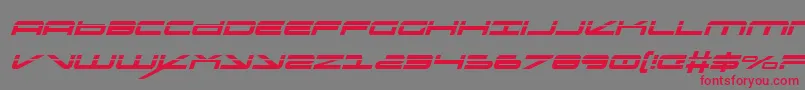 OramacLaserItalic Font – Red Fonts on Gray Background