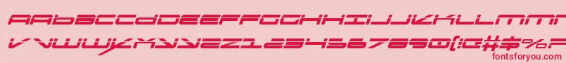 OramacLaserItalic Font – Red Fonts on Pink Background