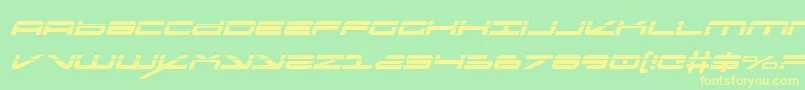 OramacLaserItalic Font – Yellow Fonts on Green Background