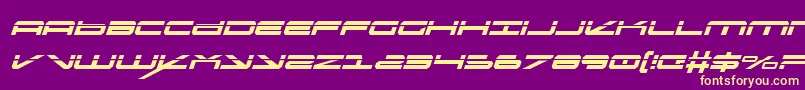 OramacLaserItalic Font – Yellow Fonts on Purple Background