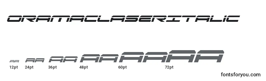 OramacLaserItalic Font Sizes