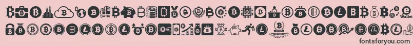 Fonte Bitcoin – fontes pretas em um fundo rosa