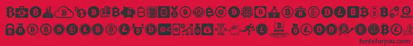 フォントBitcoin – 赤い背景に黒い文字