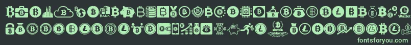 Fonte Bitcoin – fontes verdes em um fundo preto