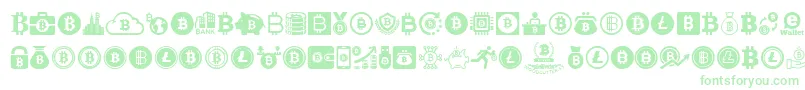 Bitcoin Font – Green Fonts on White Background