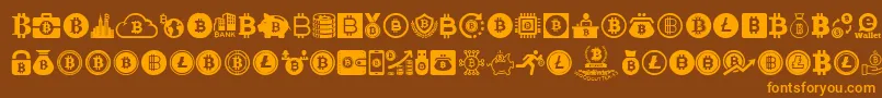 Czcionka Bitcoin – pomarańczowe czcionki na brązowym tle