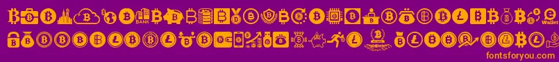 Police Bitcoin – polices orange sur fond violet