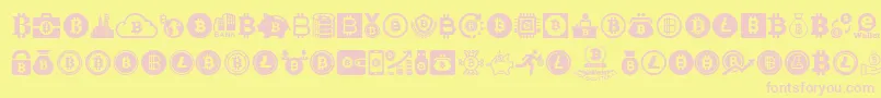 Bitcoin Font – Pink Fonts on Yellow Background