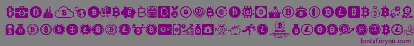 Bitcoin Font – Purple Fonts on Gray Background