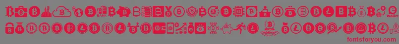 Bitcoin Font – Red Fonts on Gray Background