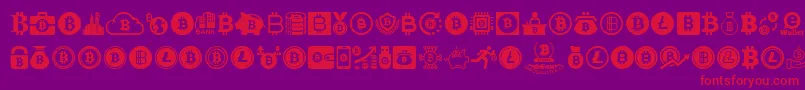 Bitcoin Font – Red Fonts on Purple Background