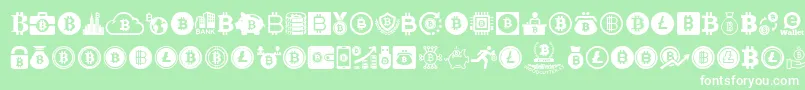 Bitcoin Font – White Fonts on Green Background