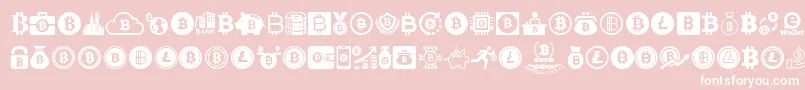 Fonte Bitcoin – fontes brancas em um fundo rosa