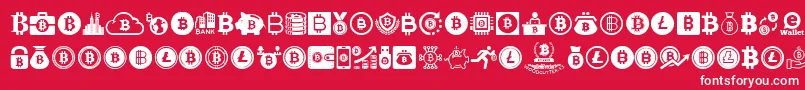 Bitcoin Font – White Fonts on Red Background