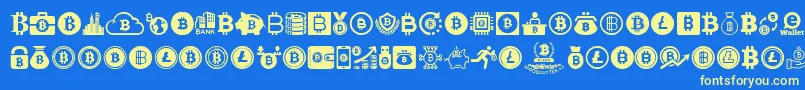 Bitcoin Font – Yellow Fonts on Blue Background