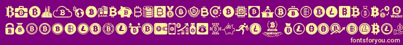 Bitcoin Font – Yellow Fonts on Purple Background