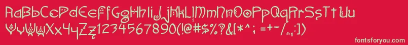 More about Faemoot4o Font Faemoot4o Font – Green Fonts on Red Background