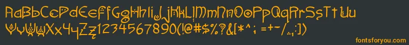 Шрифт Faemoot4o – оранжевые шрифты на чёрном фоне