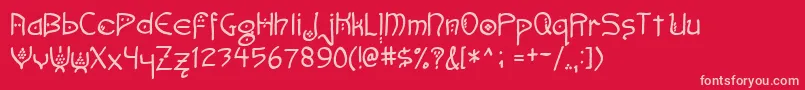 Faemoot4o Font – Pink Fonts on Red Background