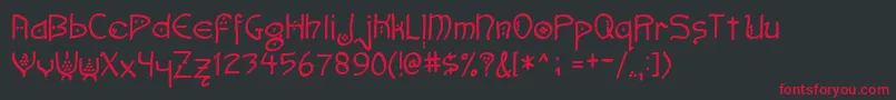フォントFaemoot4o – 黒い背景に赤い文字