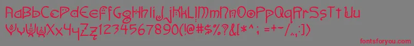 Faemoot4o Font – Red Fonts on Gray Background