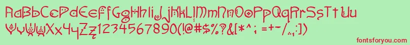 Faemoot4o Font – Red Fonts on Green Background