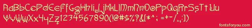 Faemoot4o Font – Yellow Fonts on Red Background