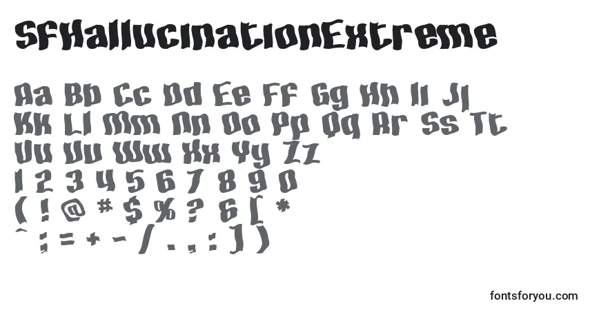 SfHallucinationExtreme-fontti – aakkoset, numerot, erikoismerkit