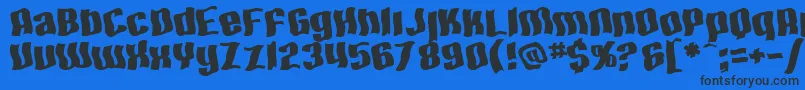 SfHallucinationExtreme Font – Black Fonts on Blue Background